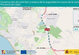 Transportes adjudica por 4,57 millones las obras para adecuar la N-340 al paso de peatones y bicis en Chiclana