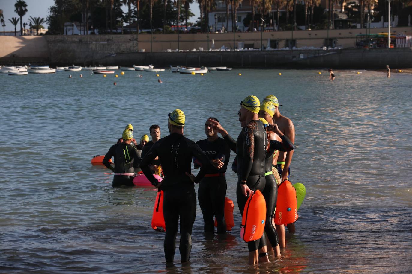 FOTOS: Así ha sido la XXXIV Travesía Internacional a Nado Ciudad de Cádiz. Desde la playa de La Caleta