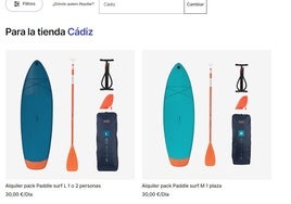 Decathlon ofrece un servicio de alquiler de tablas de paddle surf en las playas de Cádiz por 30 euros