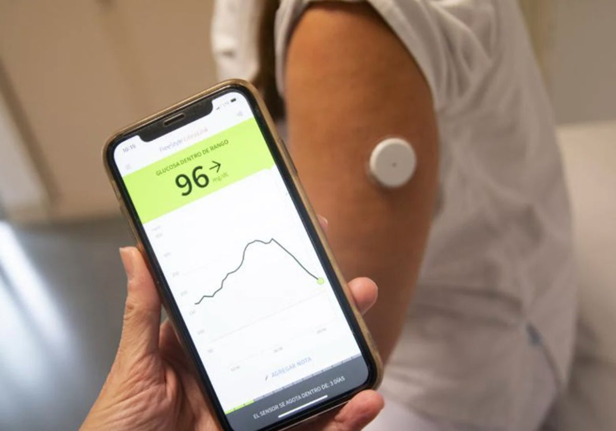 Sensor de glucosa para los pacientes con diabetes.