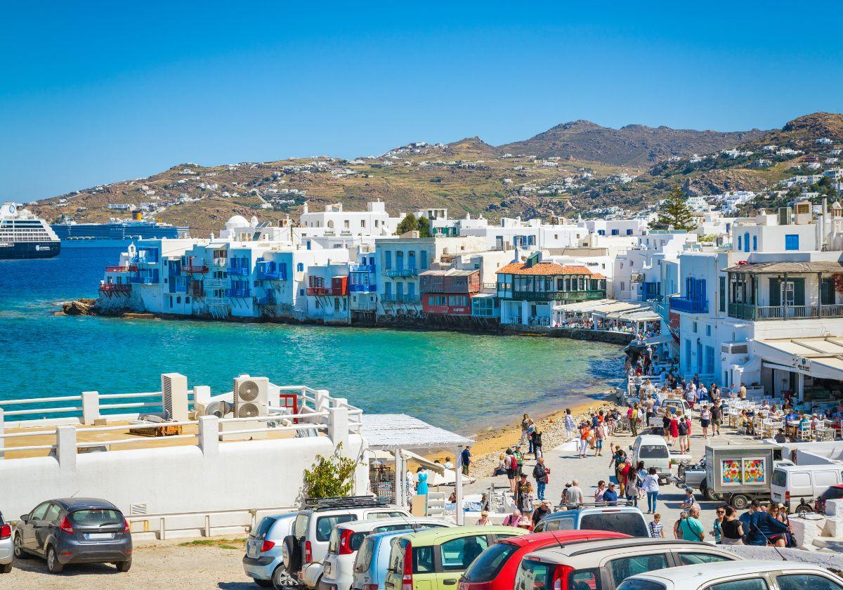 Imagen panorámica de Mykonos, uno de los destinos más frecuentados por los cruceristas