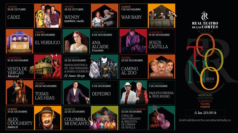 San Fernando presenta un atractivo cartel para la temporada de otoño del Teatro de las Cortes