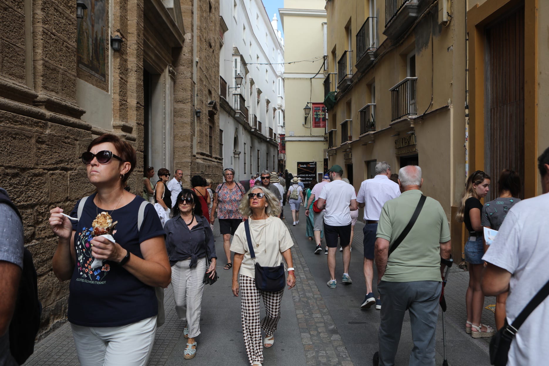 Casi 10.000 cruceristas se hacen notar en Cádiz este miércoles