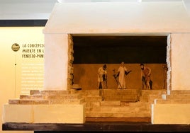 El monumento funerario de Entrecatedrales, en una maqueta