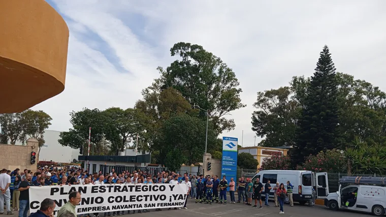 Concentración el pasado martes en el astillero de San Fernando