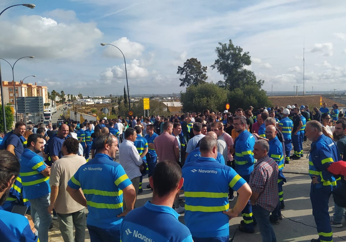 Manifestación la pasada semana de los trabajadores del astillero de San Fernando