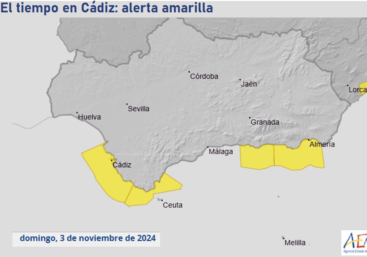 Previsión de alerta en Cádiz el domingo