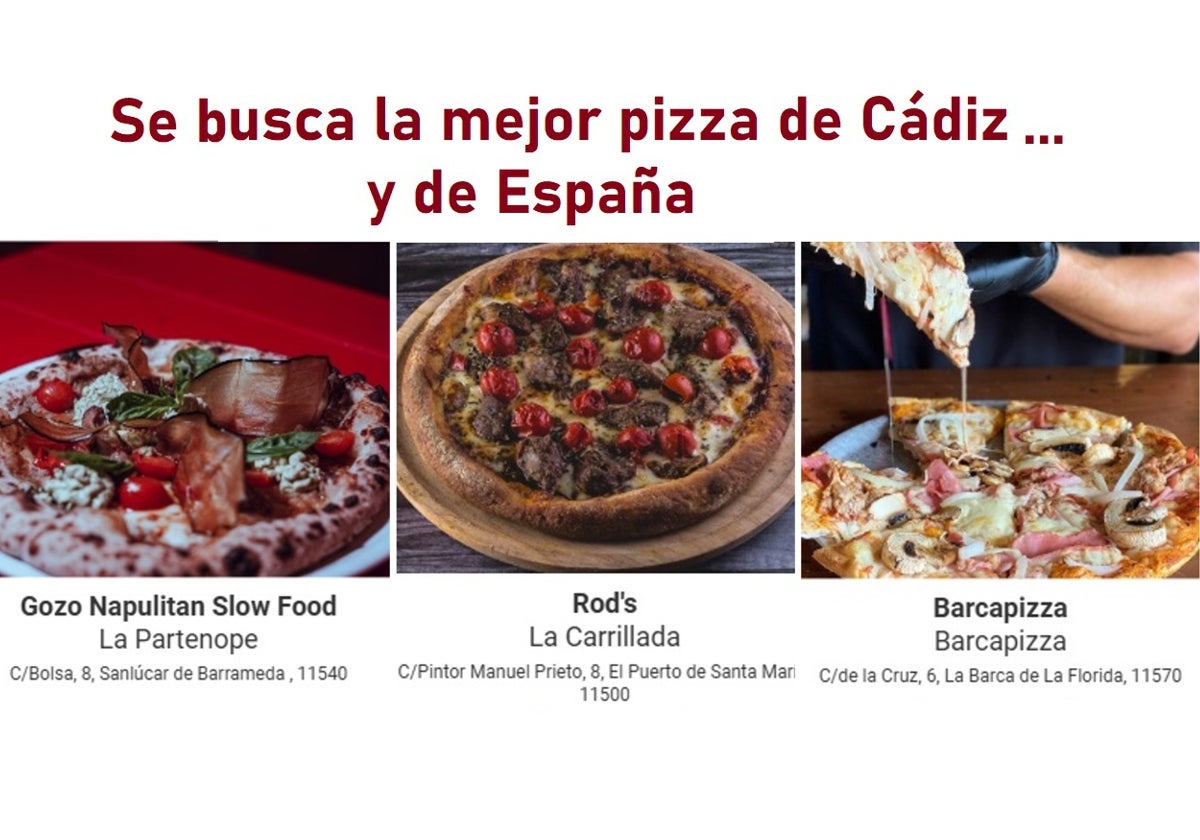 Vota por la mejor pizza de Cádiz, Andalucía y España