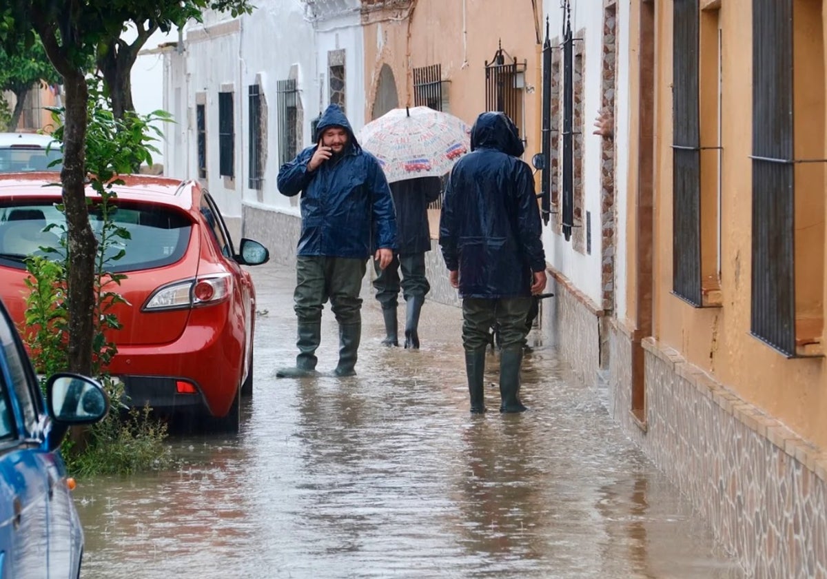 La barriada del Buen Pastor en San Fernando anegada por las lluvias.