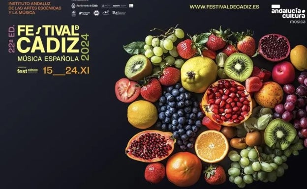 Cartel anunciador del la 22 edición del Festival de Música Española de Cádiz