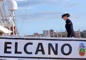 La guardiamarina Leonor de Borbón embarca por primera vez en el buque escuela Juan Sebastián de Elcano en Cádiz