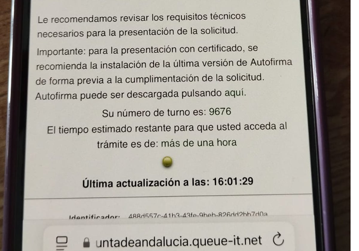 Un solicitante en la cola de espera.