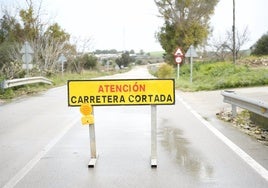 Las carreteras de Las Mesas y La Ina mantienen tramos cerrados al tráfico tras la crecida de los arroyos en Jerez