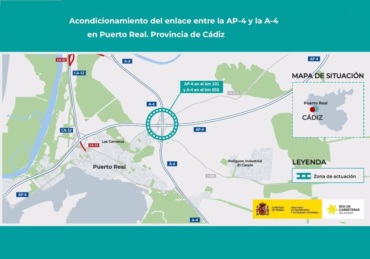 Actuación entre la A-4 y la AP-4 en Puerto Real