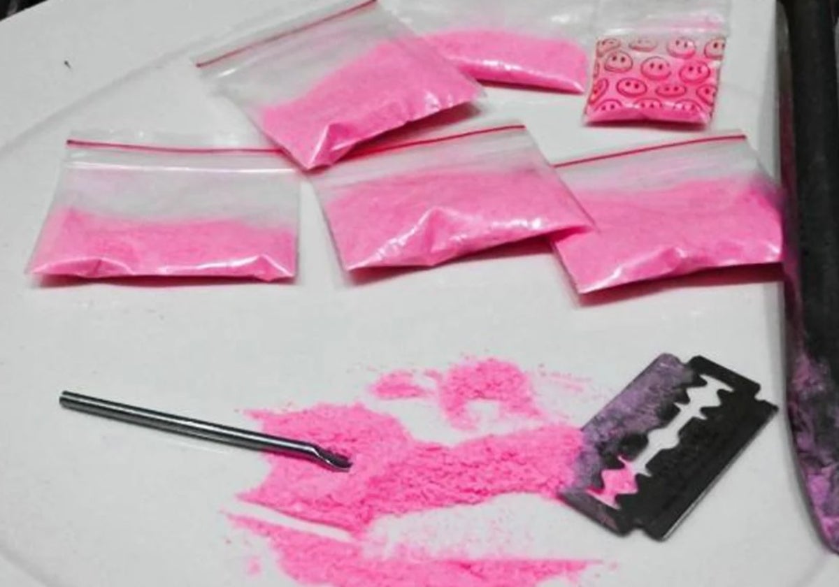 Cocaína rosa, que guarda la apariencia de la cocaína.