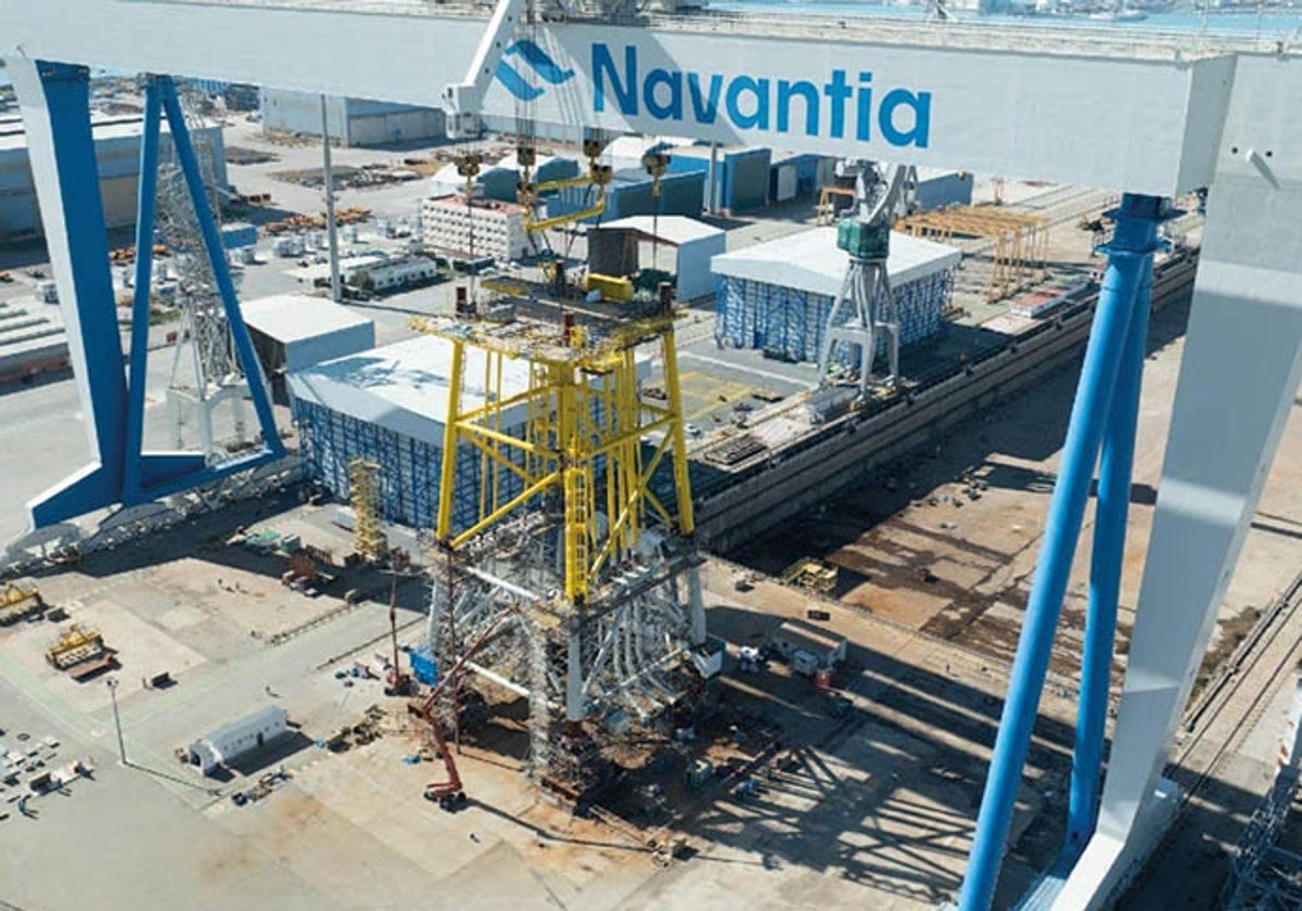 Construcción de una jacket en el astillero de Puerto Real
