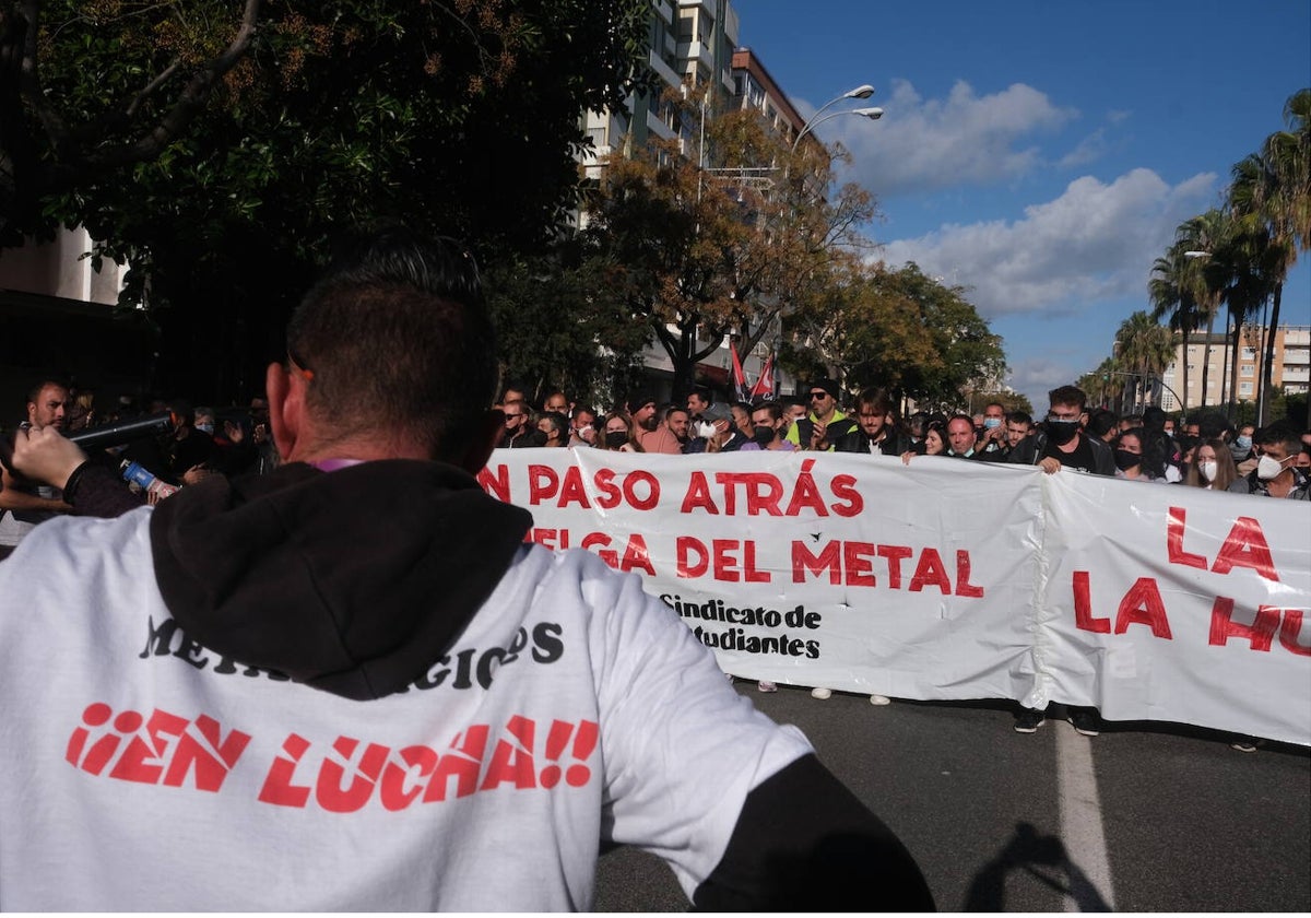 Manifestación de los trabajadores del Metal durante la huelga de noviembre de 2021