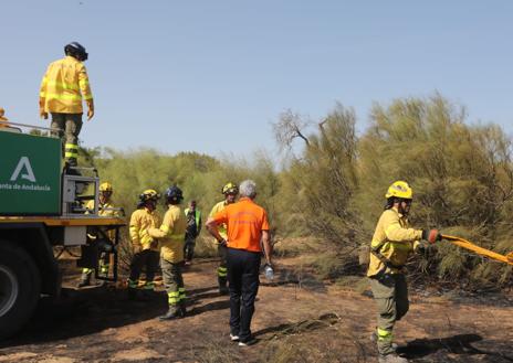 Imagen secundaria 1 - Incendio en Puerto Real: Vecinos se movilizan ante la proximidad de las llamas a las casas en El Almendral