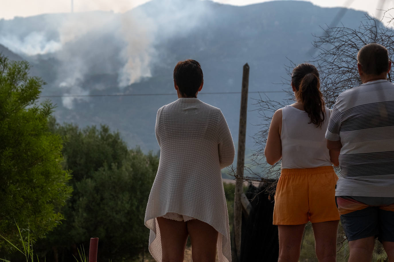 Las imágenes del incendio de Tarifa: el fuego obliga a desalojar a 1.500 personas
