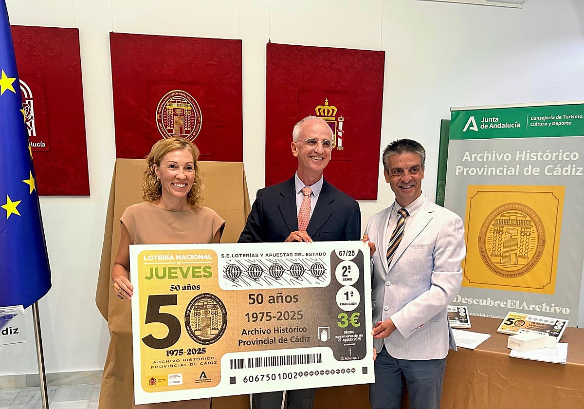 El 50 aniversario del Archivo Histórico Provincial de Cádiz será mañana protagonista en el sorteo de la Lotería Nacional