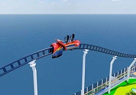 El llamativo parque de atracciones con una montaña rusa que ha atracado en el muelle de Cádiz