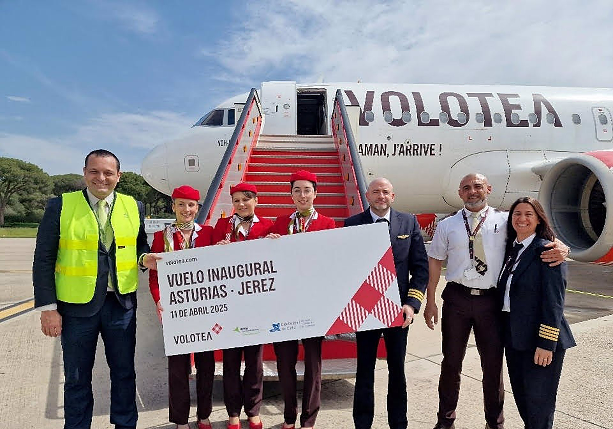 Primer vuelo Jerez-Asturias de Volotea el pasado abril
