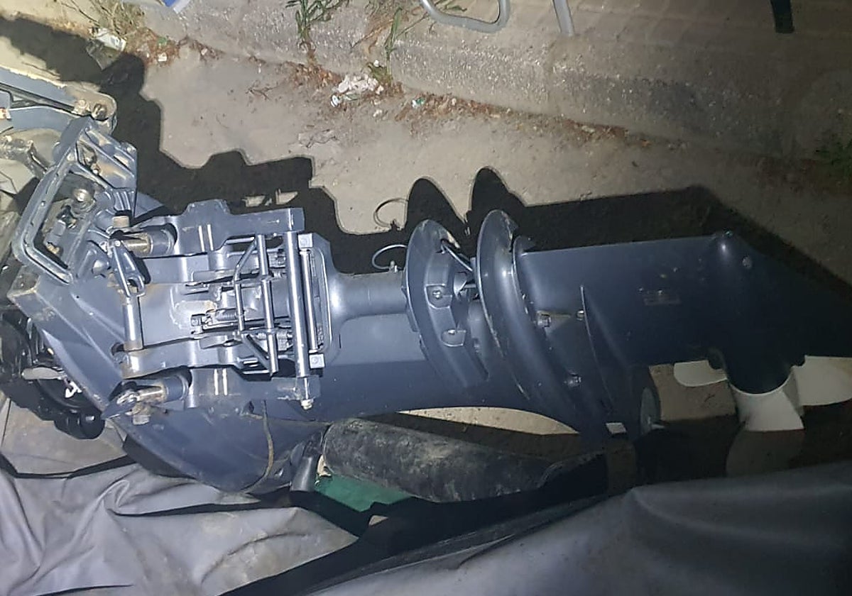 El motor que fue robado y que ha sido recuperado por la Guardia Civil.