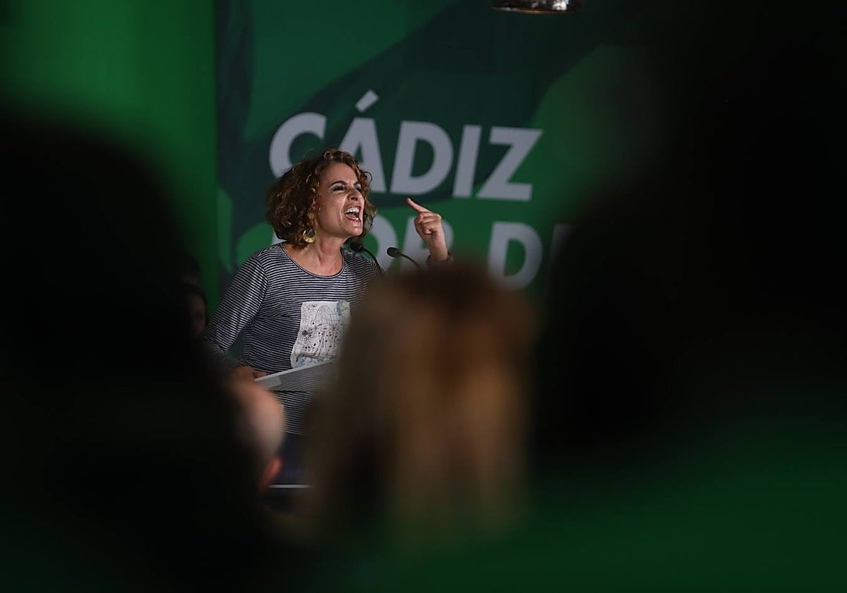 María Jesús Montero durante un acto político en Cádiz