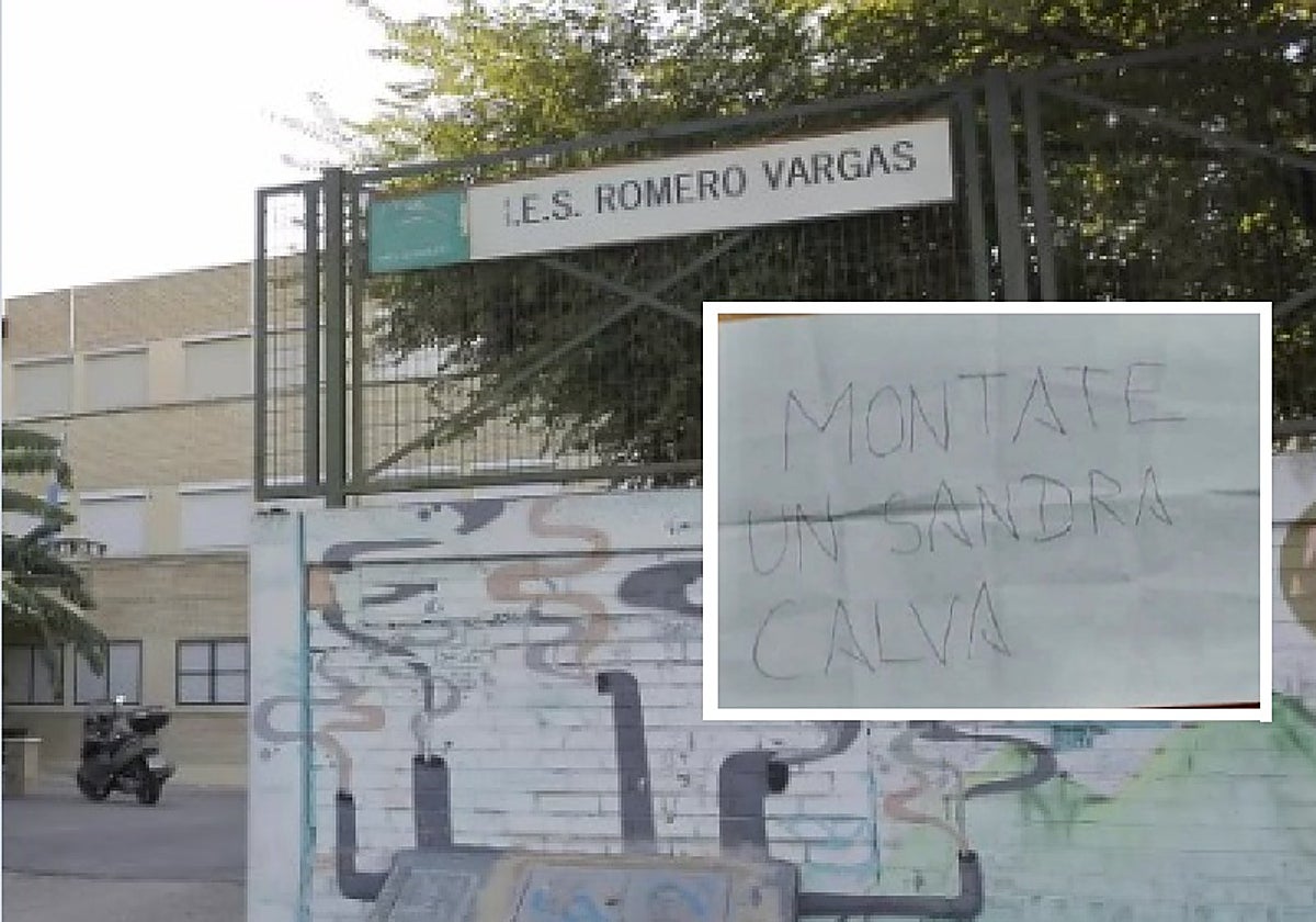 Fachada del instituto y alguna de las notas