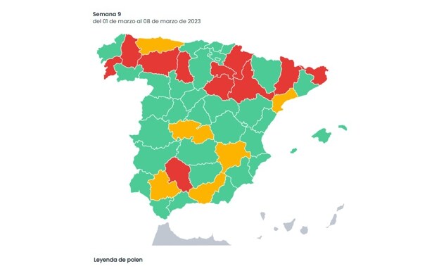 Alerta por polen en España