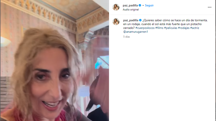Paz Padilla revela qué hay detrás de la lluvia en el cine: «¿Qué es esto?»