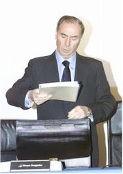 Santiago Foncillas, presidente de Dragados, durante la Junta General de Accionistas que celebró hoy la entidad. Jaime García