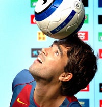 Deco en el día de su presentación como jugador del Barcelona.
