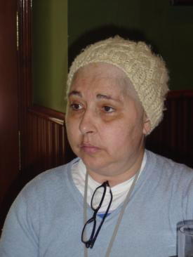 Carmen Fernández en una de sus últimas fotografías, con evidentes secuelas de su enfermedad. ABC