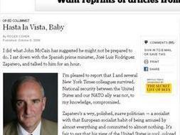 Un artículo en The New York Times dice  de Zapatero que «se divierte con casi todo y se compromete con casi nada»