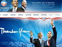 Imagen principal de la página web del presidente electo de EEUU, Barack Obama.