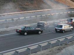 Imagen de archivo de un accidente de tráfico en Madrid.