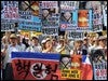 Manifestantes surcoreanos protestan contra las pruebas nucleares de Corea del Norte / AP