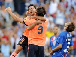Zlatan y Xavi aprovecharon la entrada de Iniesta y Messi para lograr la victoria./ AFP