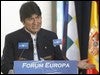 El presidente de Bolivia, Evo Morales, en la inauguración del curso político 2009-2010 del Fórum Europa de Nueva Economía Fórum. / Efe