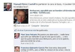 Un diputado del PSOE se mofa en su web del ataque a «il Duce Berlusconi»