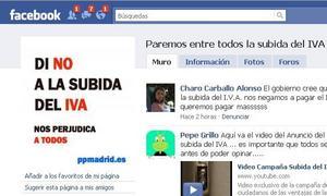 La rebelión de Esperanza Aguirre contra el IVA empieza en Facebook