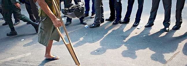 Paisaje después de la batalla en Bangkok