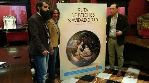 Antonio Tejada, Rocío Díaz y Fernando Egea en la presentación de la ruta de belenes