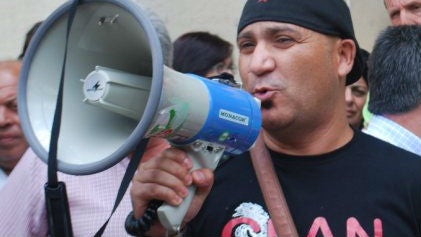 Andrés Bódalo, durante un acto de protesta.