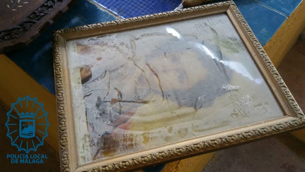 Un retrato con restos de cocaína hallado durante los registros