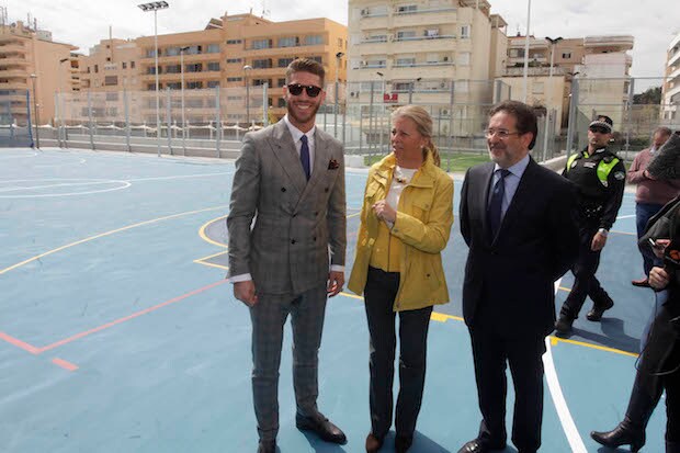 Sergio Ramos durante la inauguración del complejo deportivo
