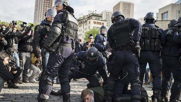 Agentes de la Policía francesa, en una manifestación.