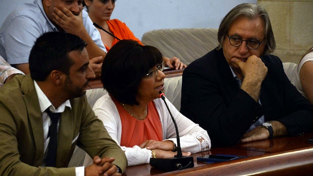 Tenientes de alcalde del PSOE, hoy en el pleno de Jerez