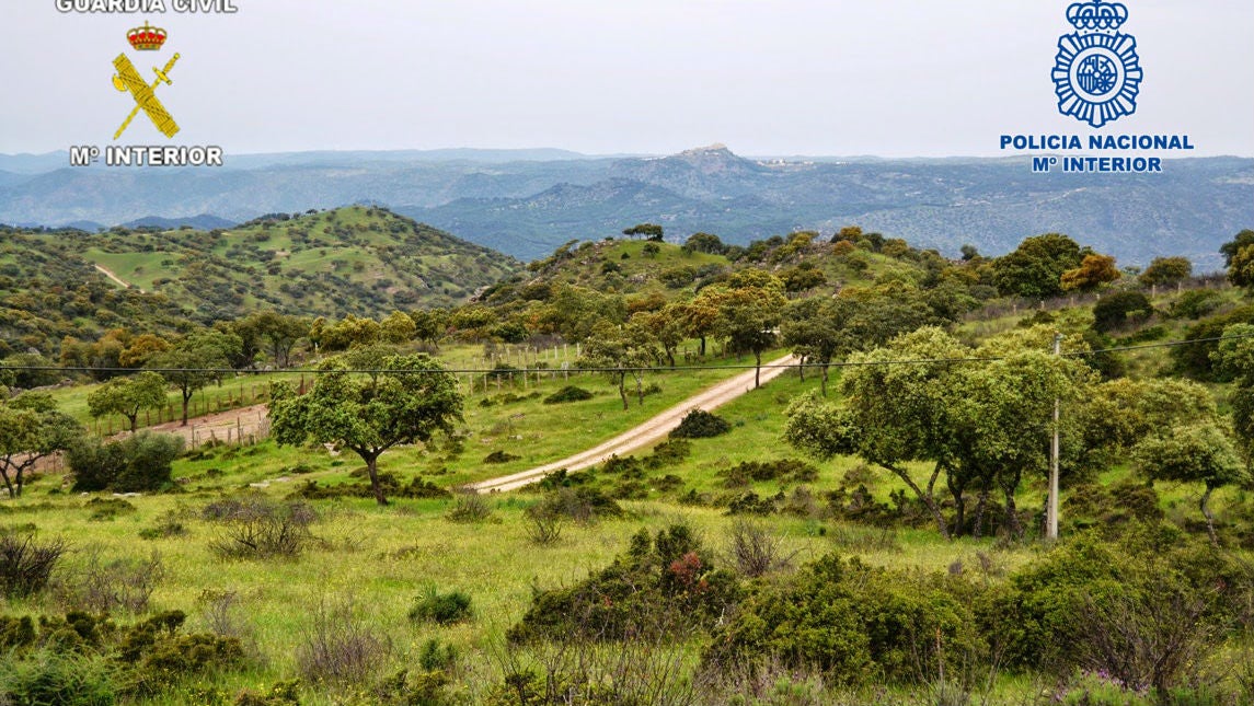 Paraje de Sierra Andújar por el que se realizó la batida en busca de los ciclistas